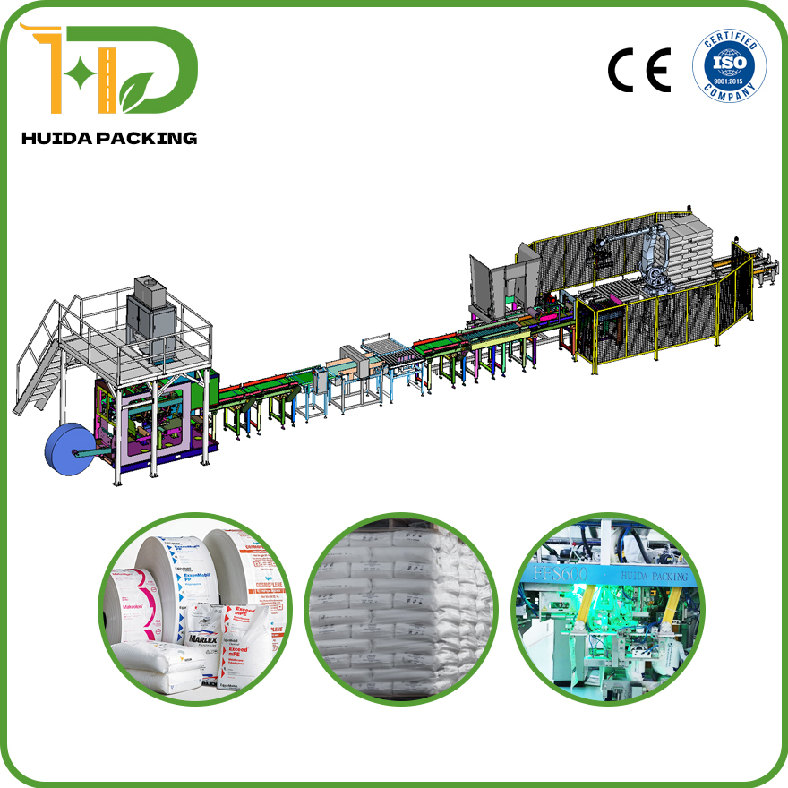 FFS мешки и паллетизатор ABB FFS Bagger Tubger Form Form Fill and Creambing Machine для пластиковых гранул, смол, специальных полимеров, удобрений и корма для животных